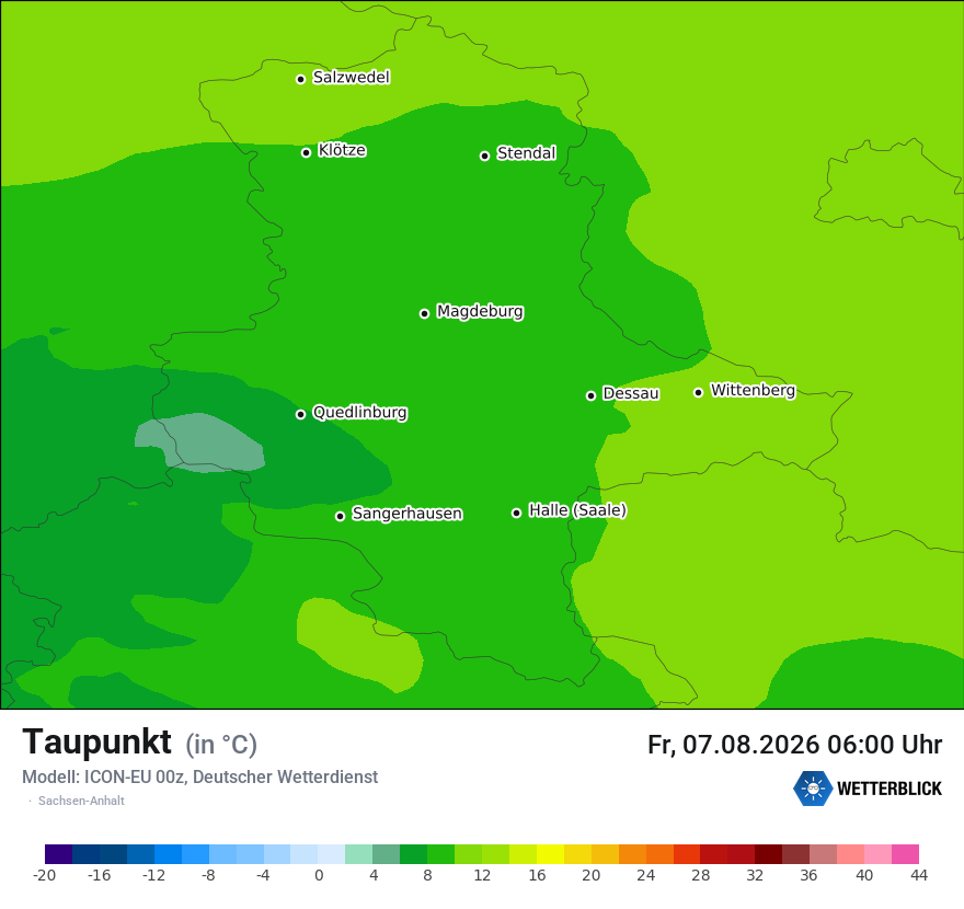 Modellkarte ICON-EU – td – st