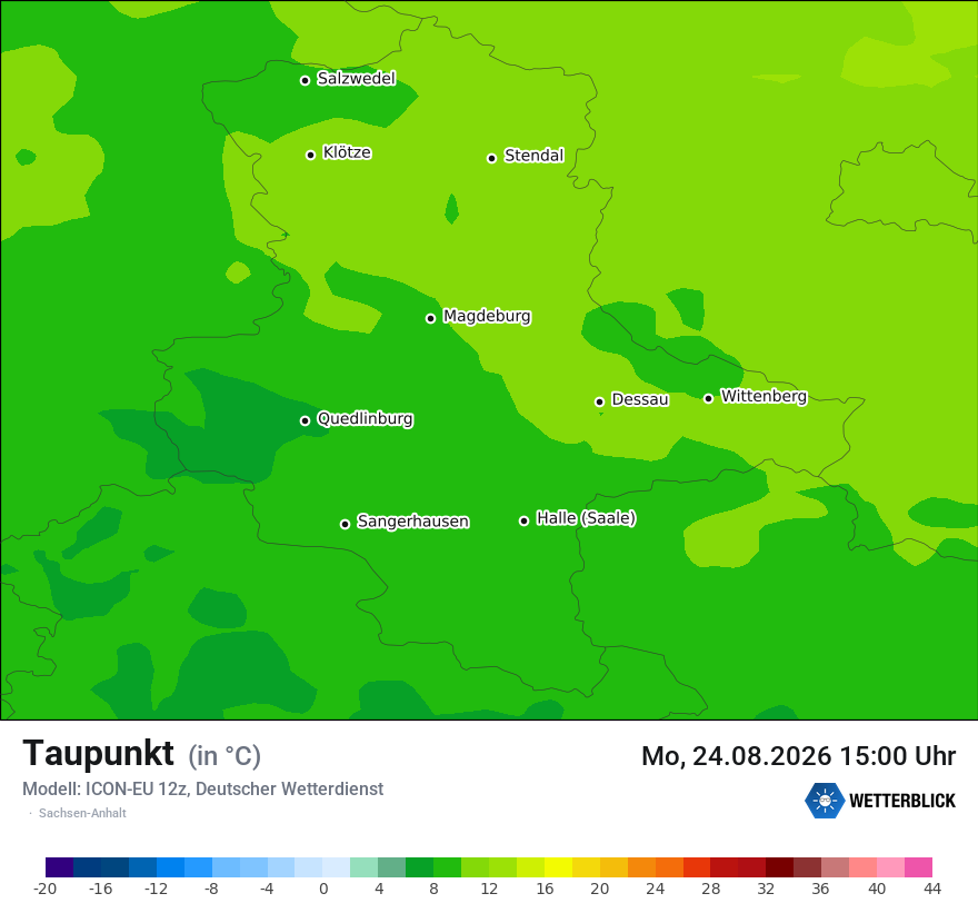 Modellkarte ICON-EU – td – st