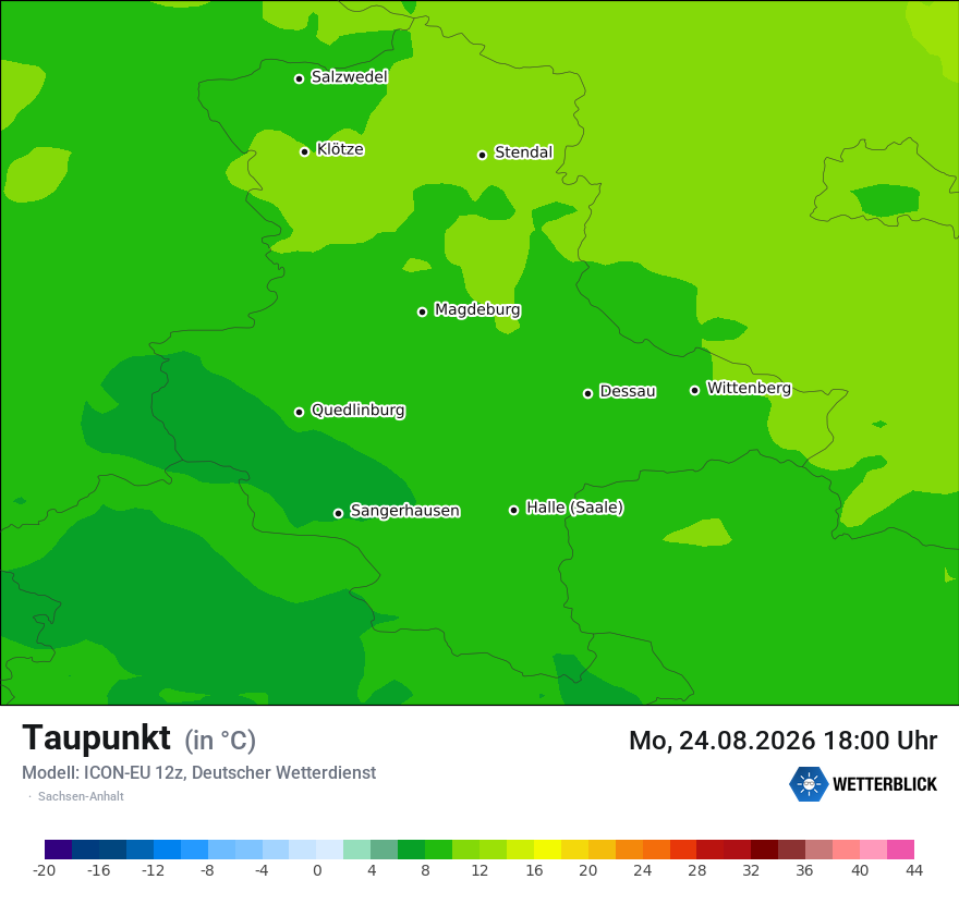 Modellkarte ICON-EU – td – st