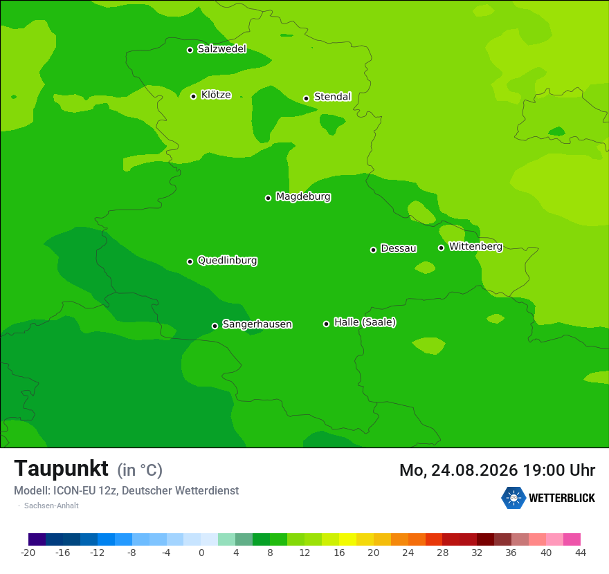Modellkarte ICON-EU – td – st
