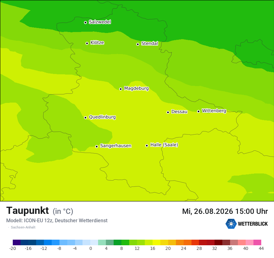 Modellkarte ICON-EU – td – st