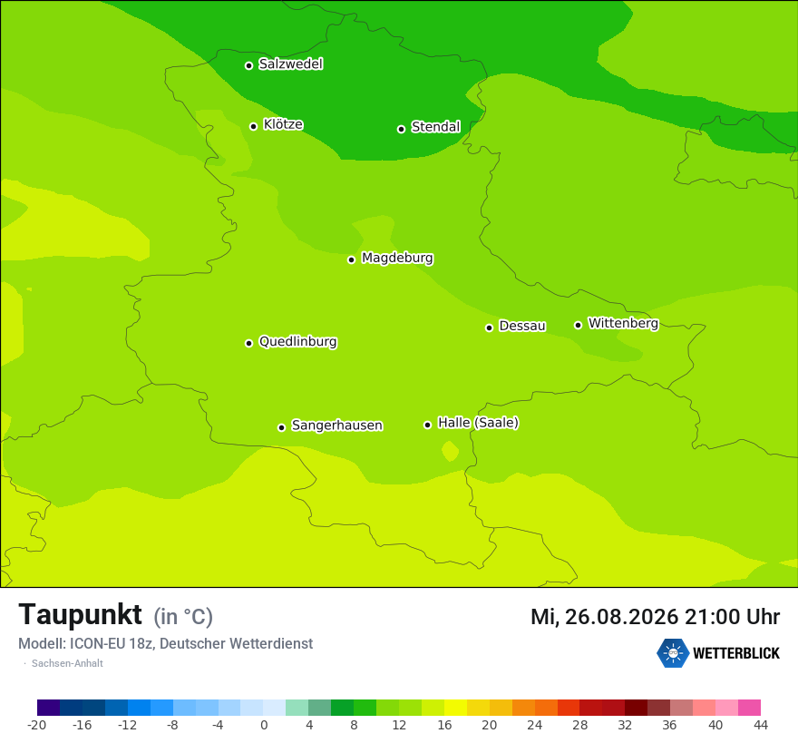 Modellkarte ICON-EU – td – st