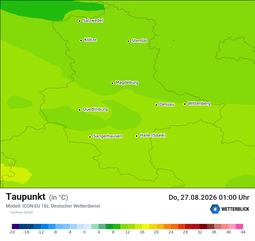 Modellkarte ICON-EU – td – st