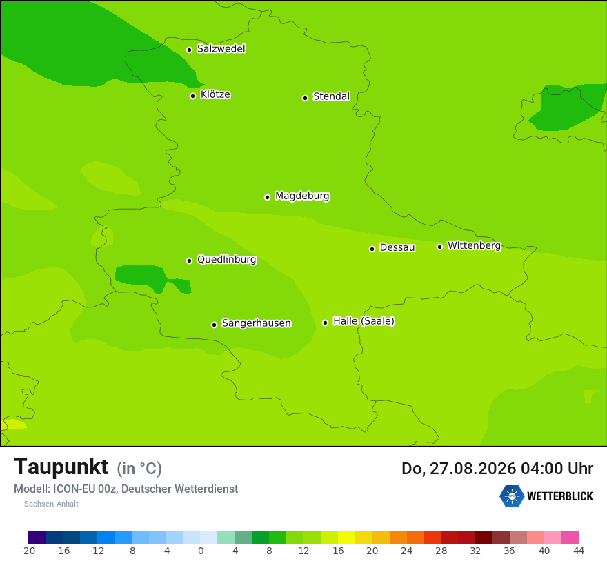 Modellkarte ICON-EU – td – st
