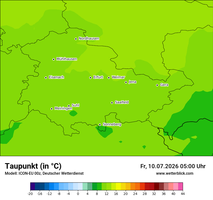 Modellkarte ICON-EU – td – th
