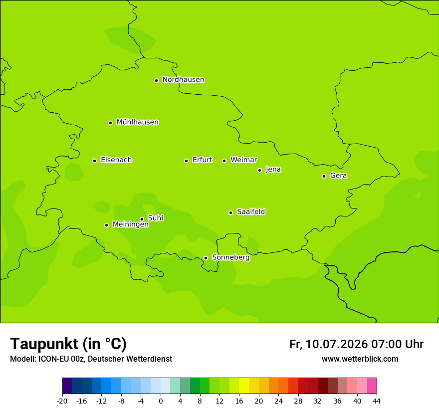 Modellkarte ICON-EU – td – th