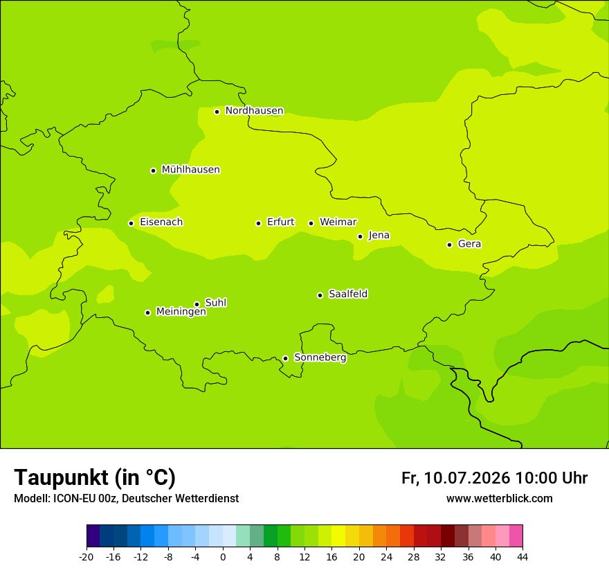 Modellkarte ICON-EU – td – th
