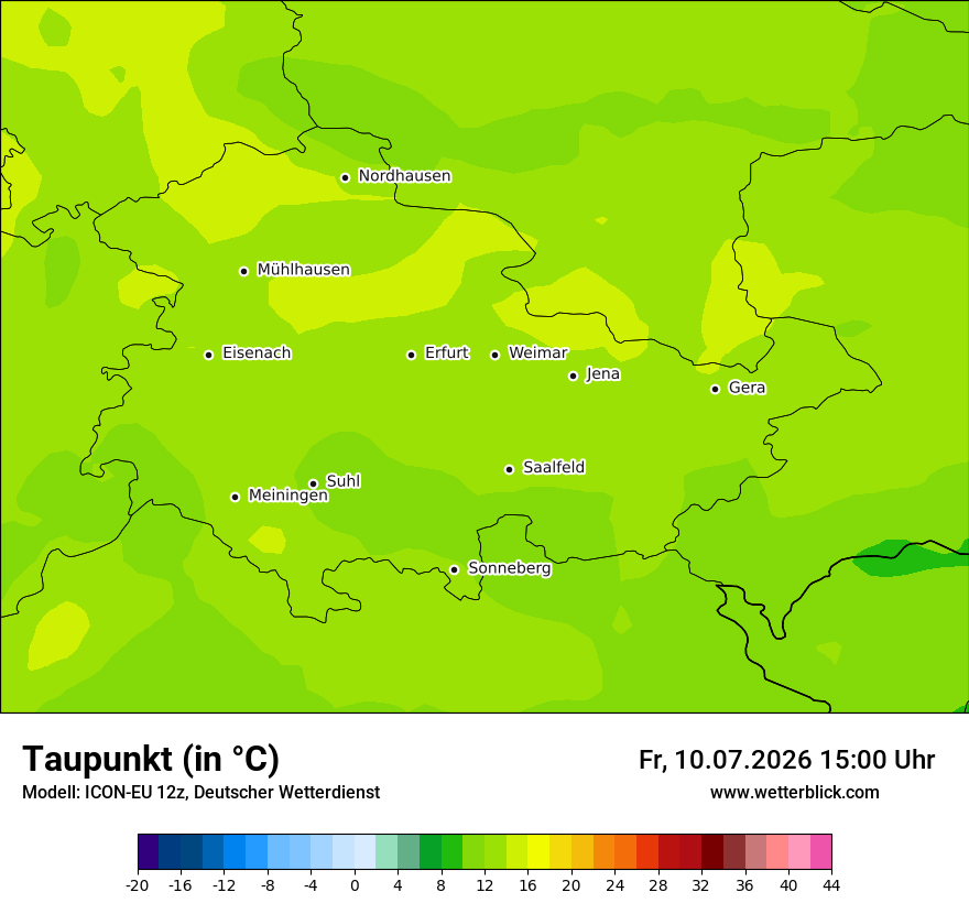 Modellkarte ICON-EU – td – th