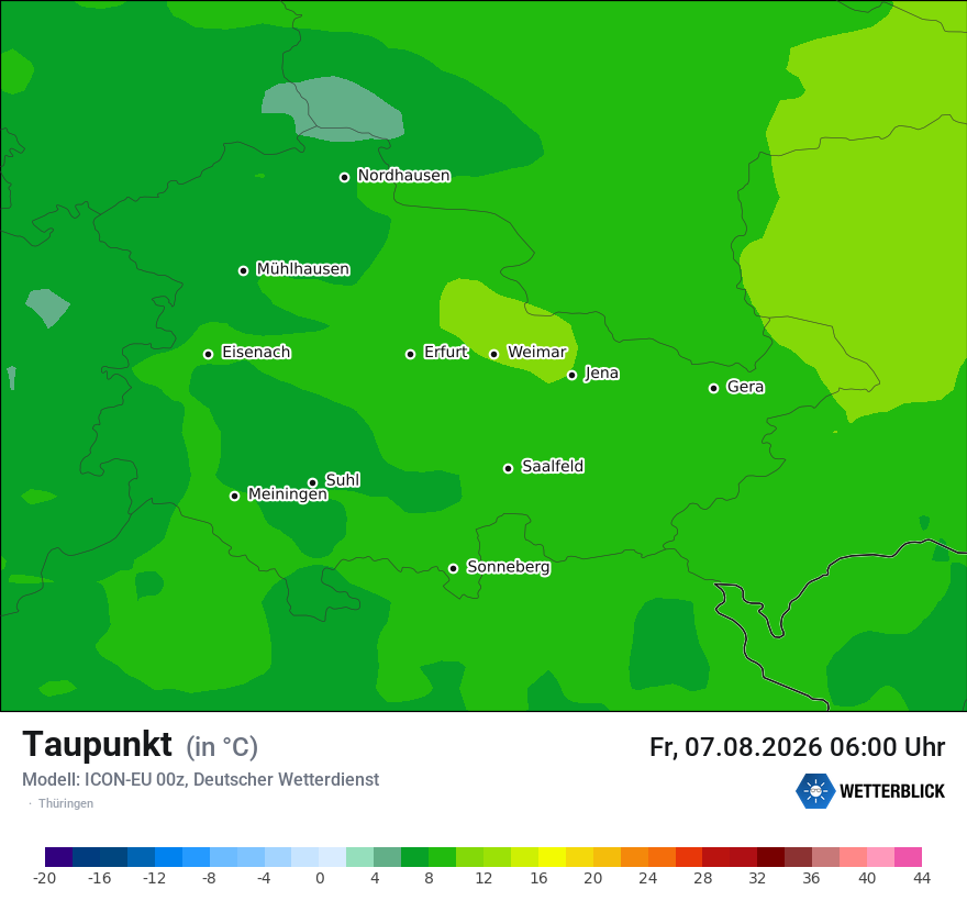 Modellkarte ICON-EU – td – th