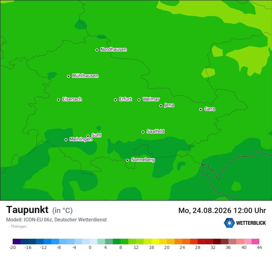 Modellkarte ICON-EU – td – th