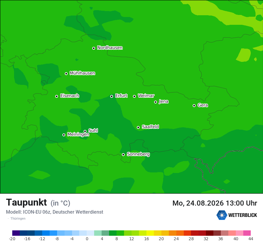 Modellkarte ICON-EU – td – th