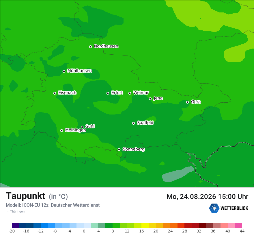Modellkarte ICON-EU – td – th