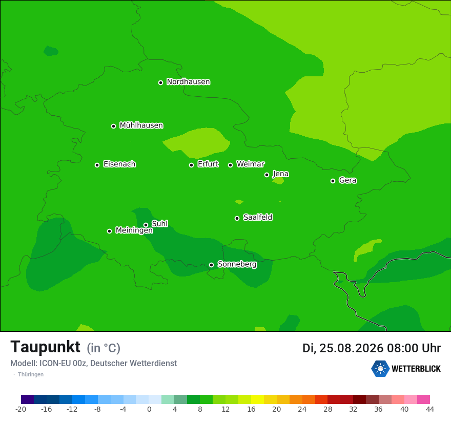 Modellkarte ICON-EU – td – th