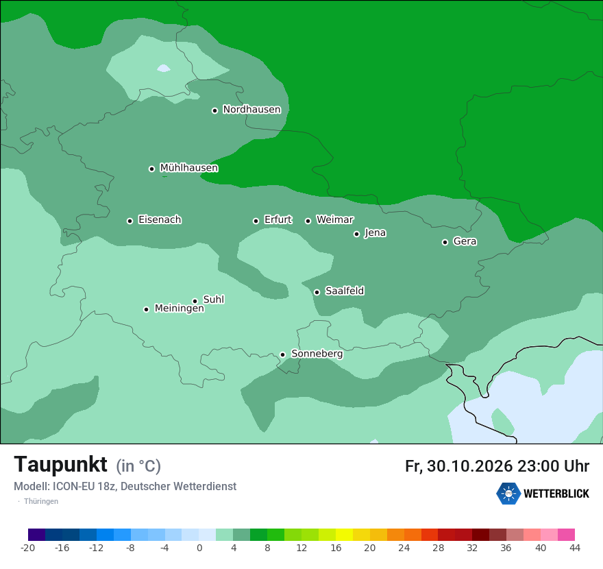 Modellkarte ICON-EU – td – th