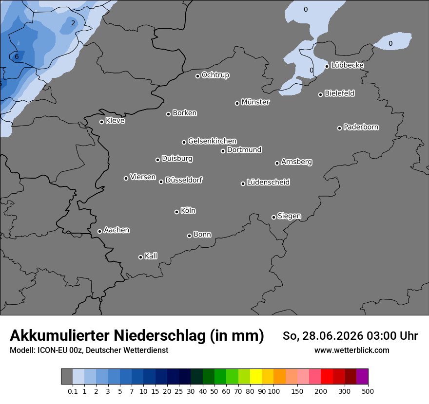 Modellkarte ICON-EU – tot_prec – nrw