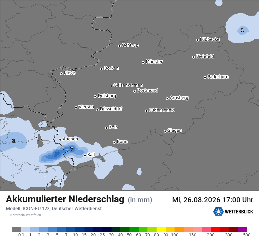 Modellkarte ICON-EU – tot_prec – nrw