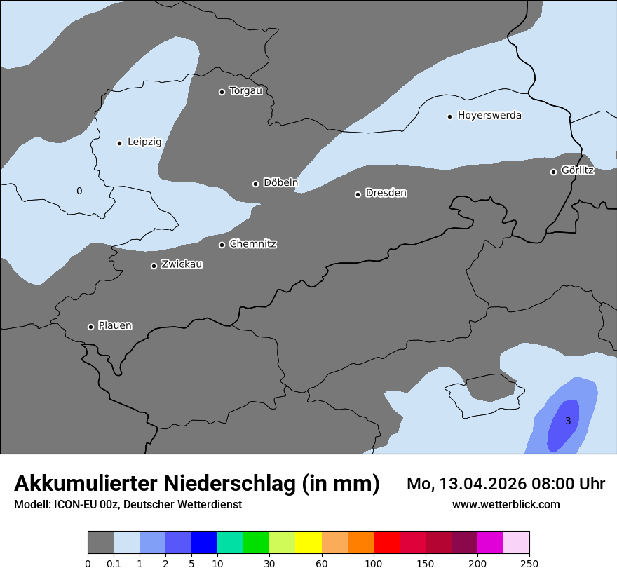 Modellkarte ICON-EU – tot_prec – sn