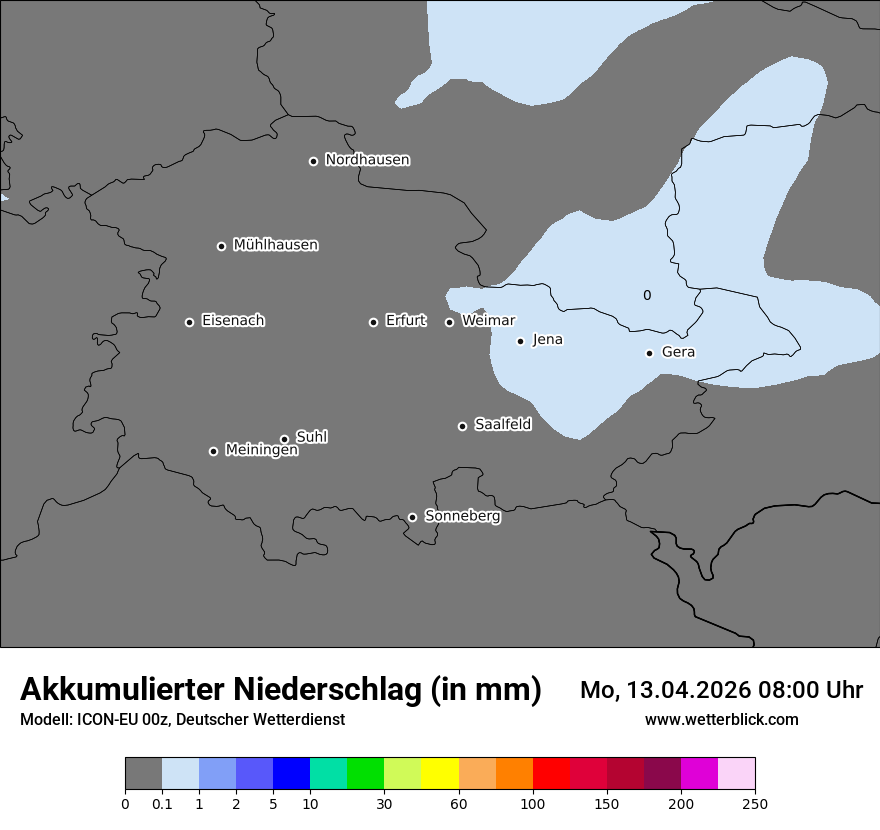 Modellkarte ICON-EU – tot_prec – th