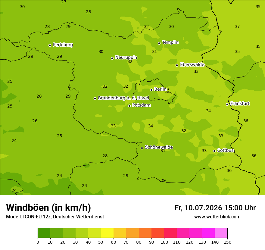 Modellkarte ICON-EU – vmax – bb