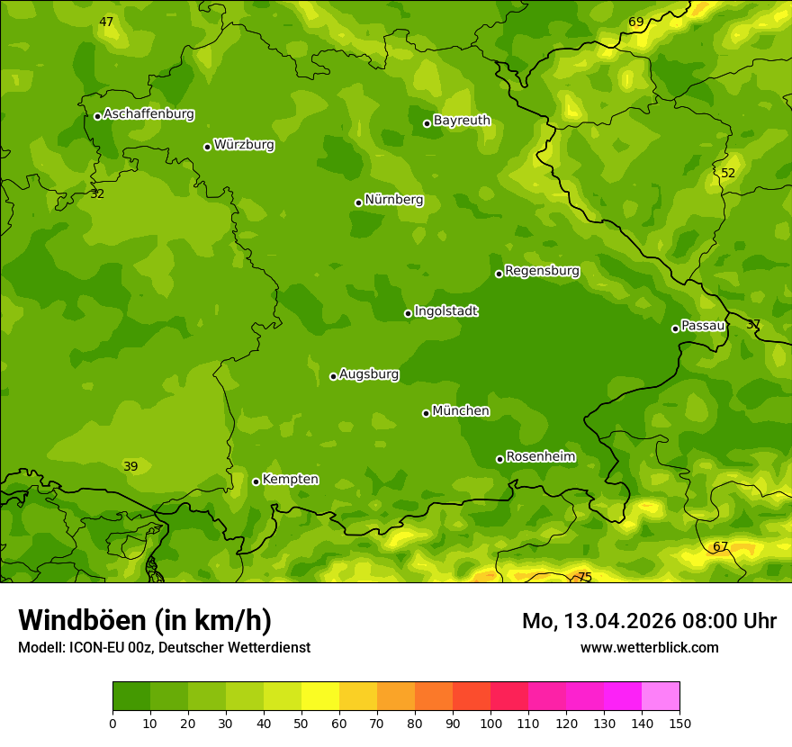 Modellkarte ICON-EU – vmax – by