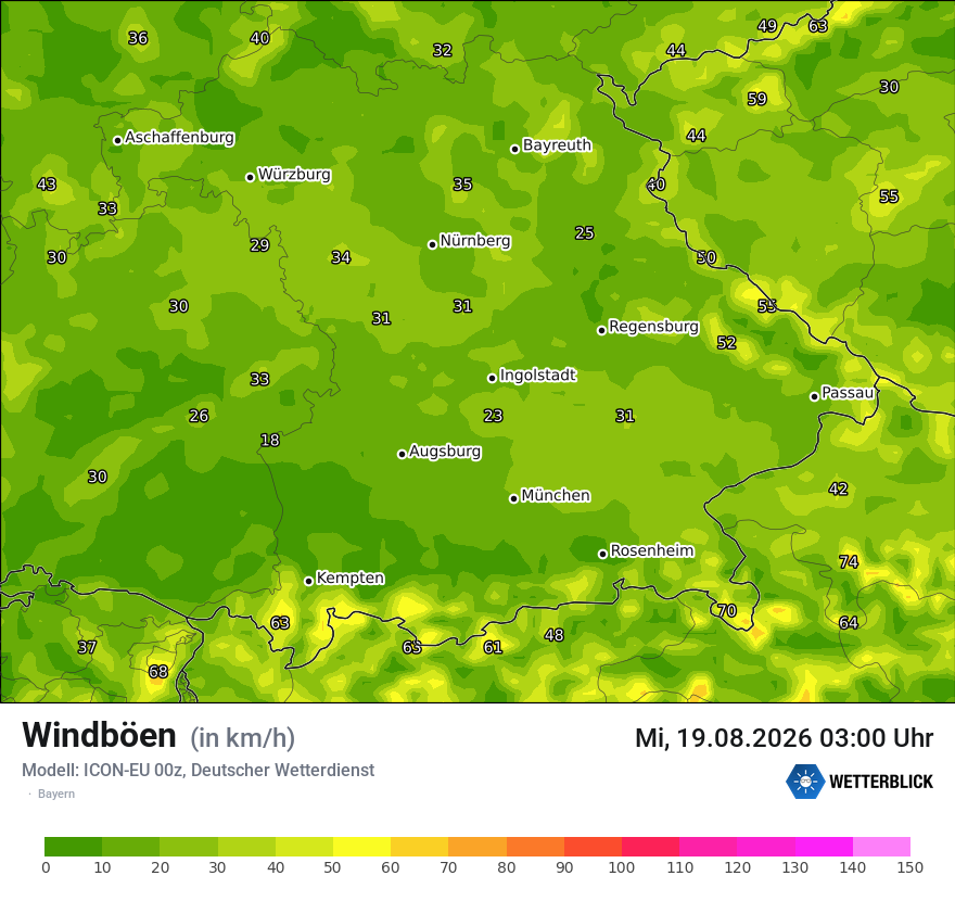 Modellkarte ICON-EU – vmax – by