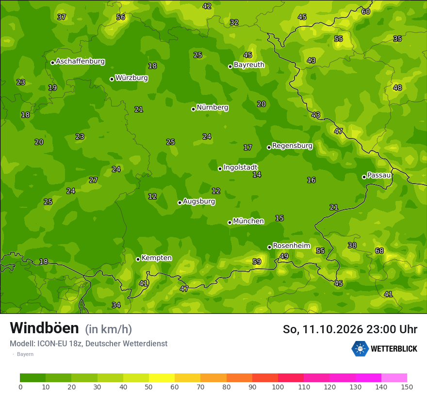 Modellkarte ICON-EU – vmax – by
