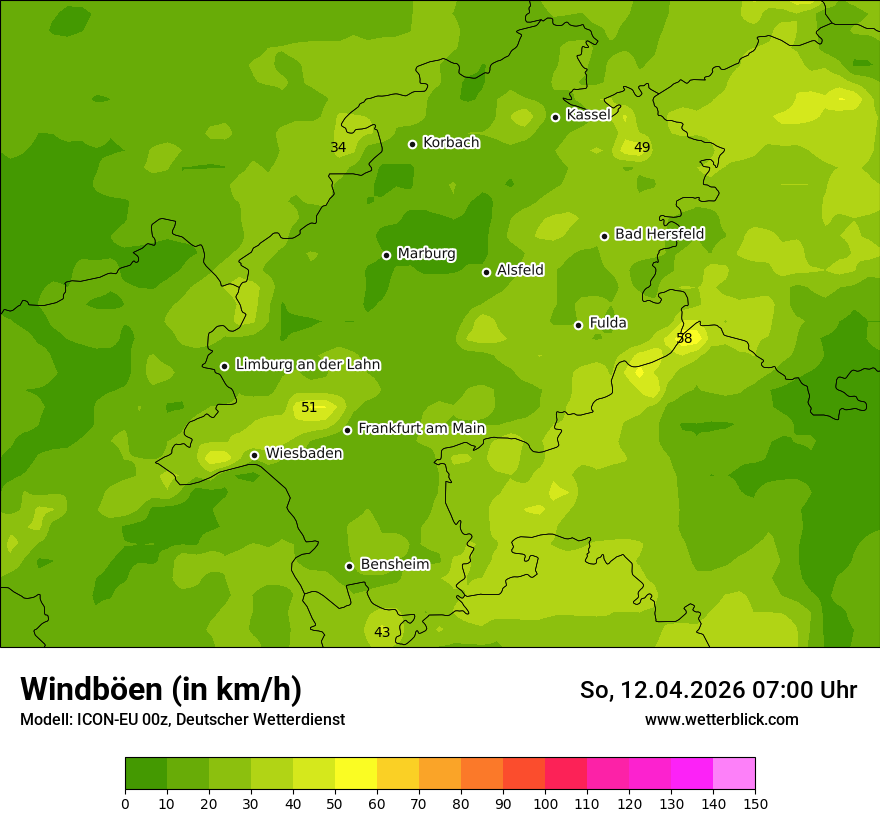 Modellkarte ICON-EU – vmax – he