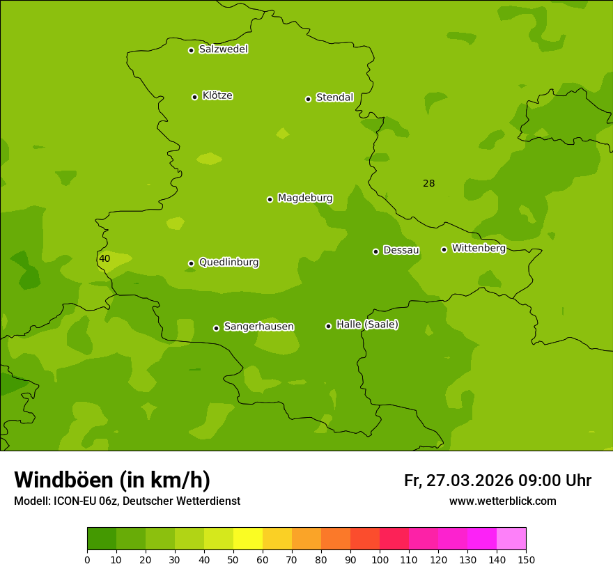 Modellkarte ICON-EU – vmax – st