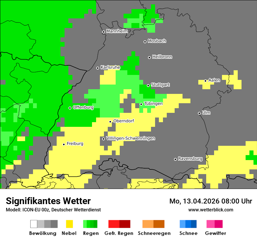Modellkarte ICON-EU – ww – bw