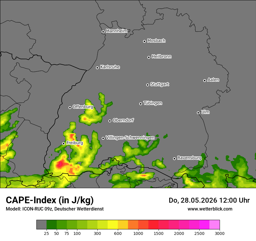 Modellkarte ICON-RUC – cape – bw