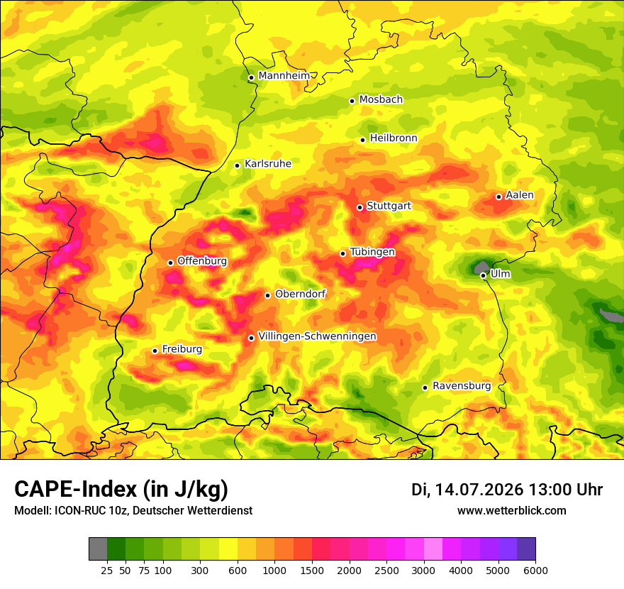 Modellkarte ICON-RUC – cape – bw