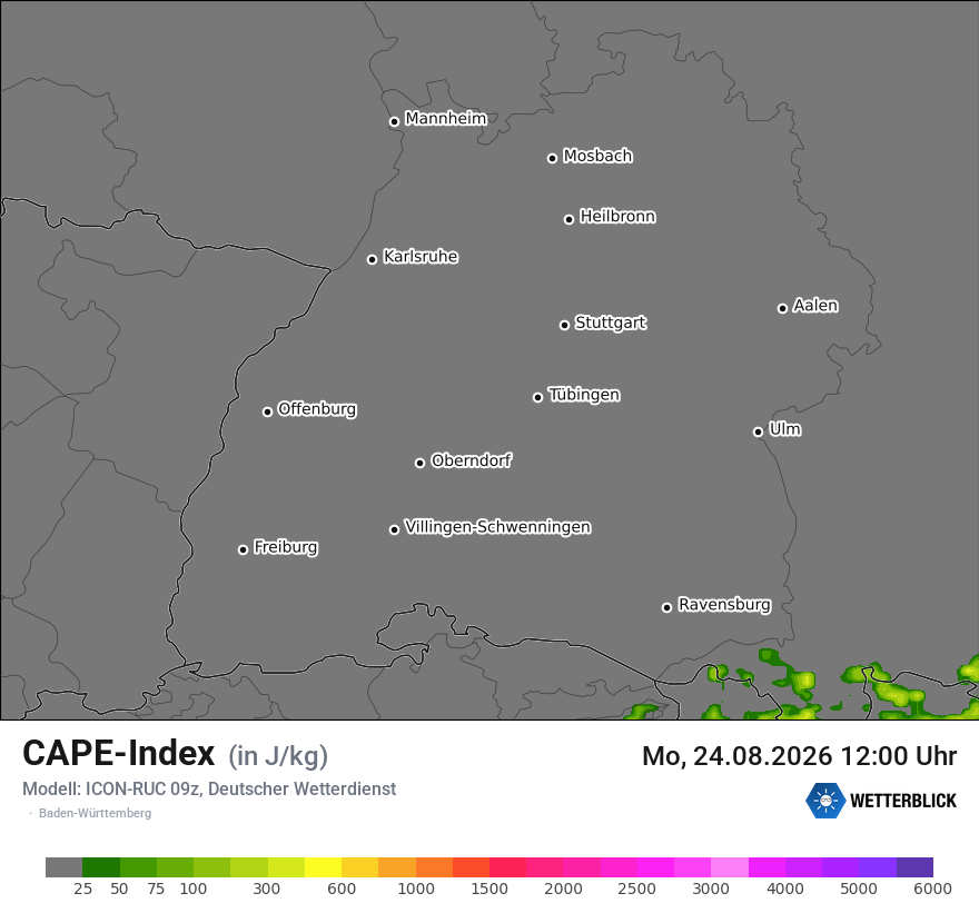 Modellkarte ICON-RUC – cape – bw