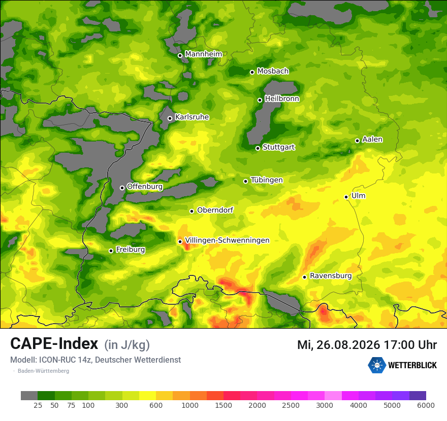Modellkarte ICON-RUC – cape – bw