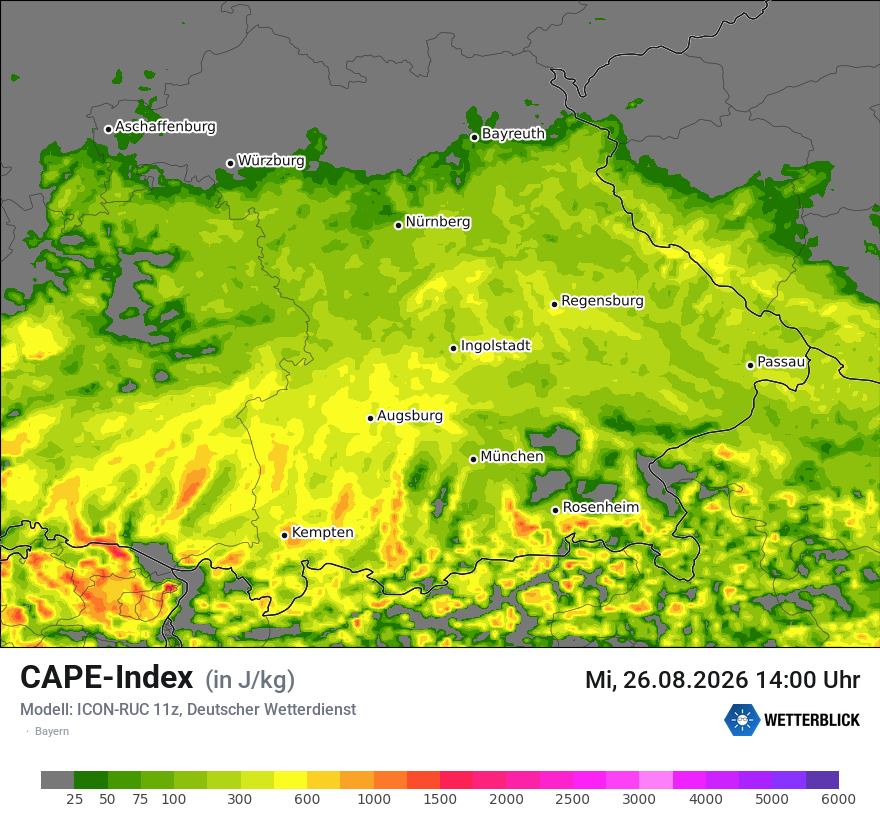 Modellkarte ICON-RUC – cape – by