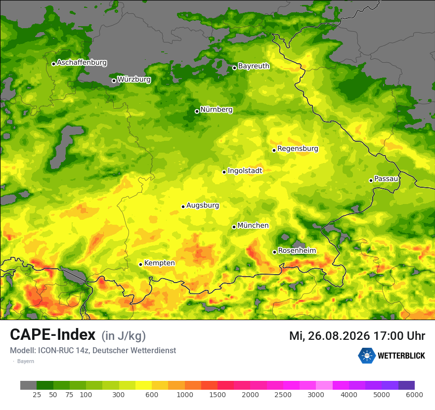 Modellkarte ICON-RUC – cape – by