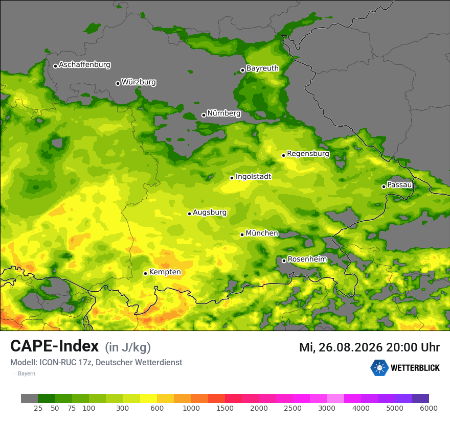Modellkarte ICON-RUC – cape – by