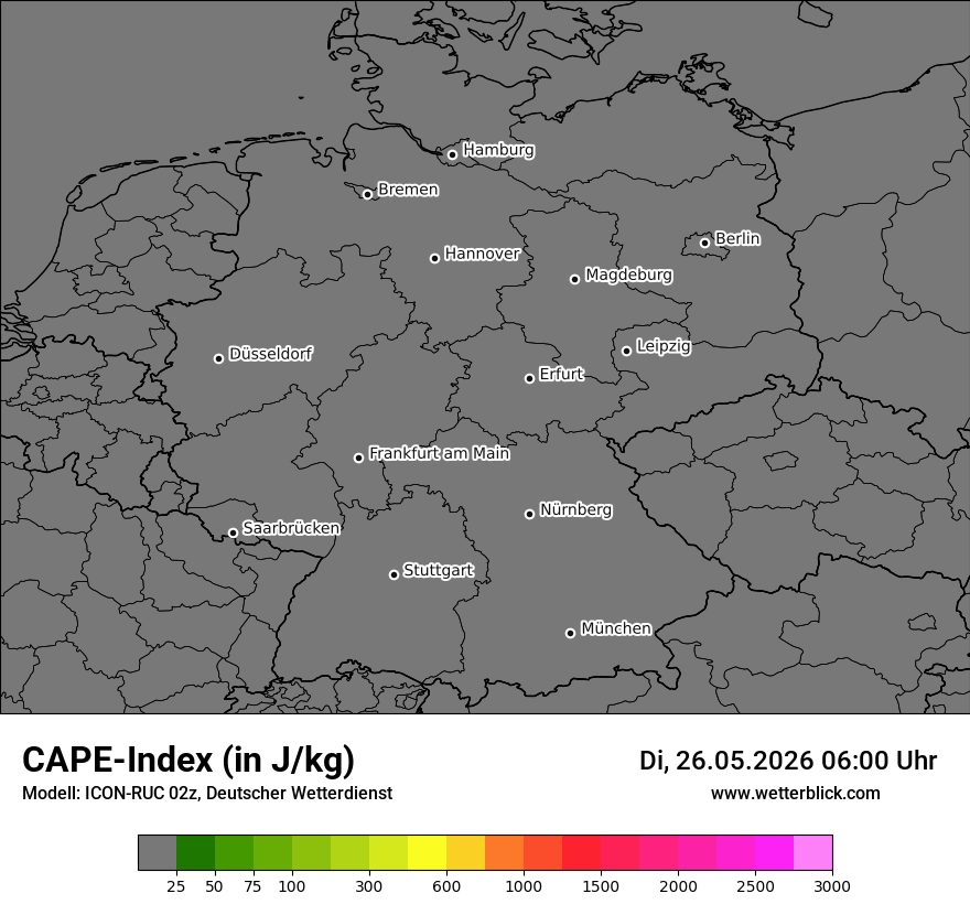 Modellkarte ICON-RUC – cape – deutschland