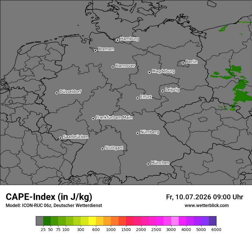 Modellkarte ICON-RUC – cape – deutschland