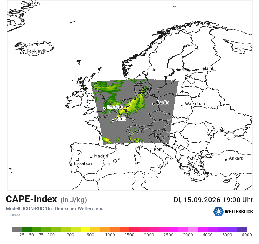 Modellkarte ICON-RUC – cape – europa