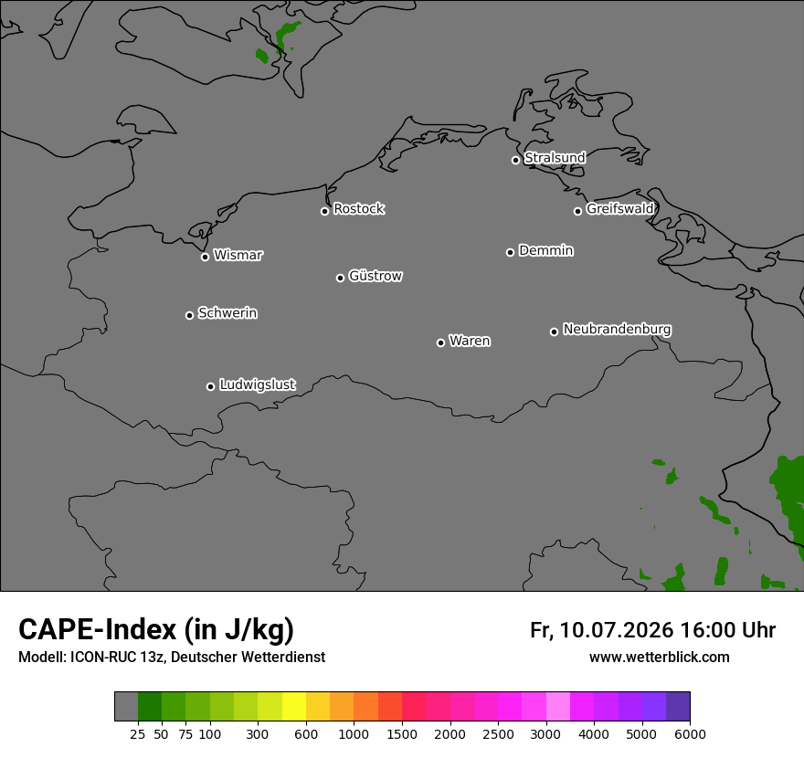 Modellkarte ICON-RUC – cape – mv