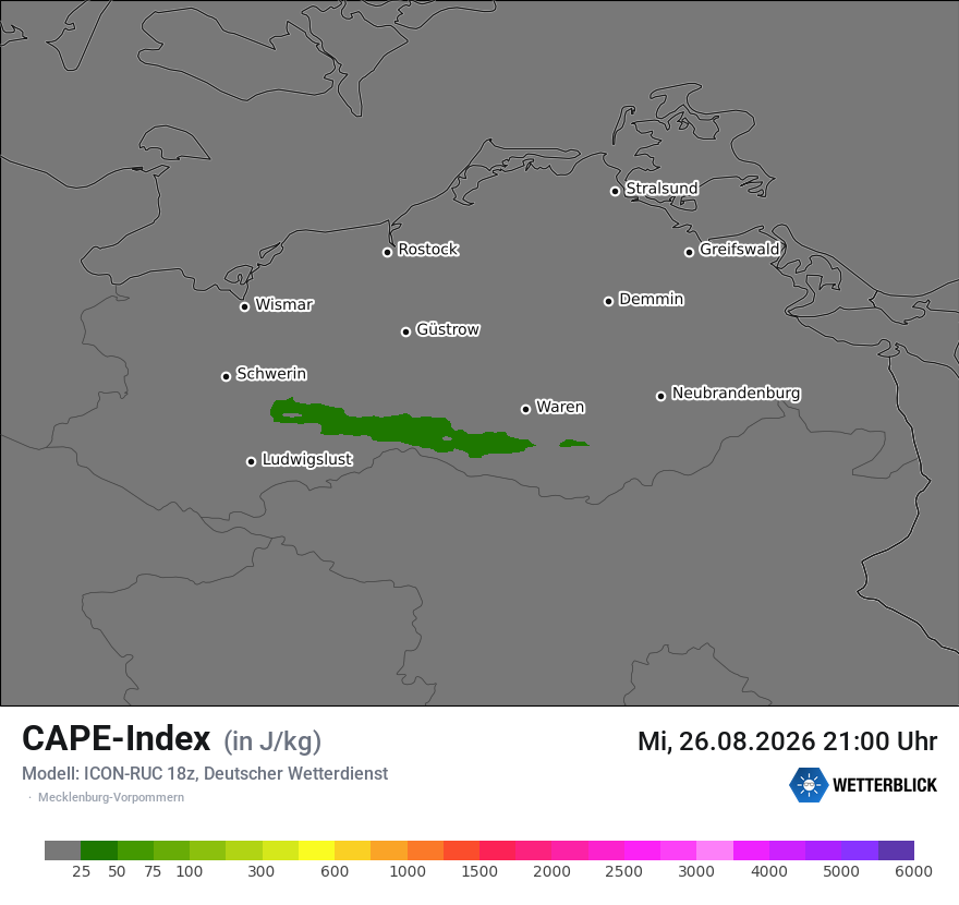 Modellkarte ICON-RUC – cape – mv