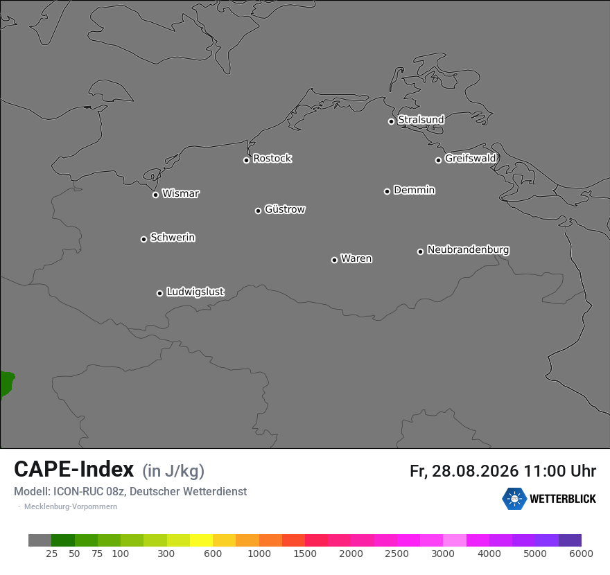Modellkarte ICON-RUC – cape – mv