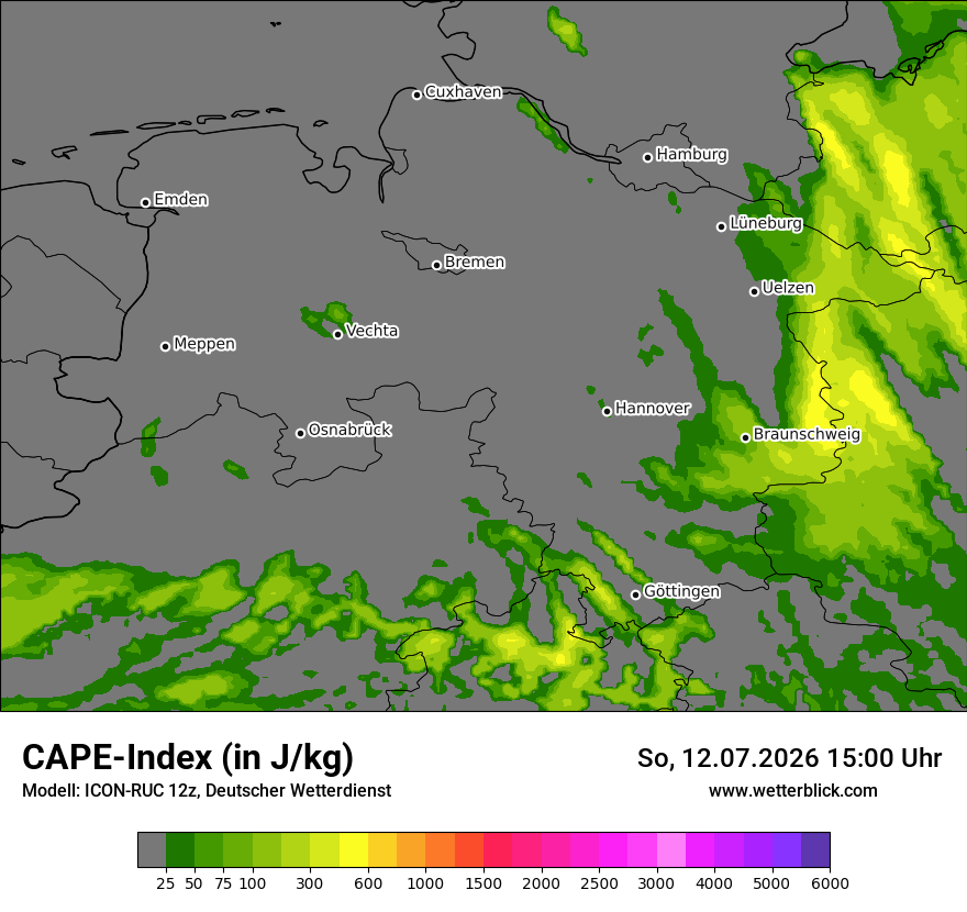 Modellkarte ICON-RUC – cape – ni