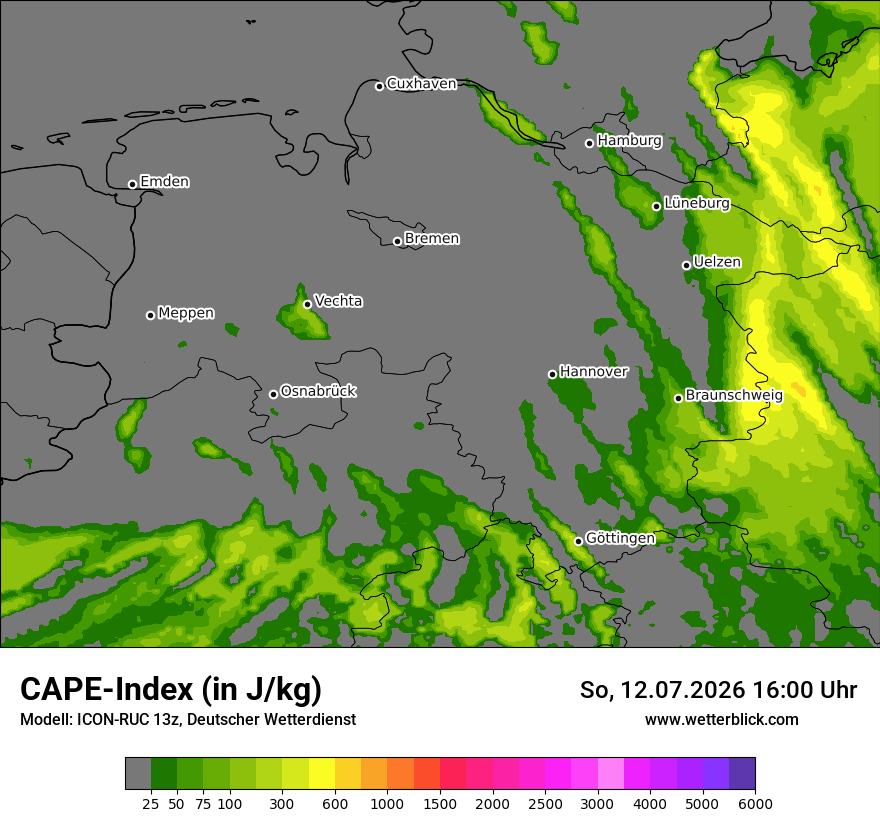 Modellkarte ICON-RUC – cape – ni