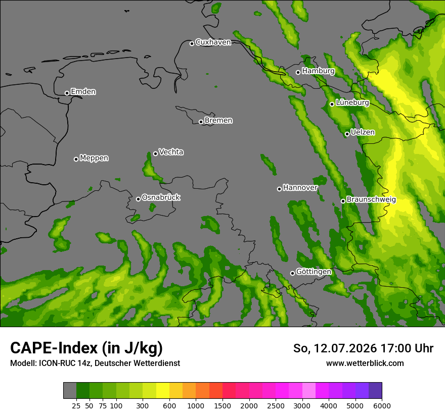 Modellkarte ICON-RUC – cape – ni