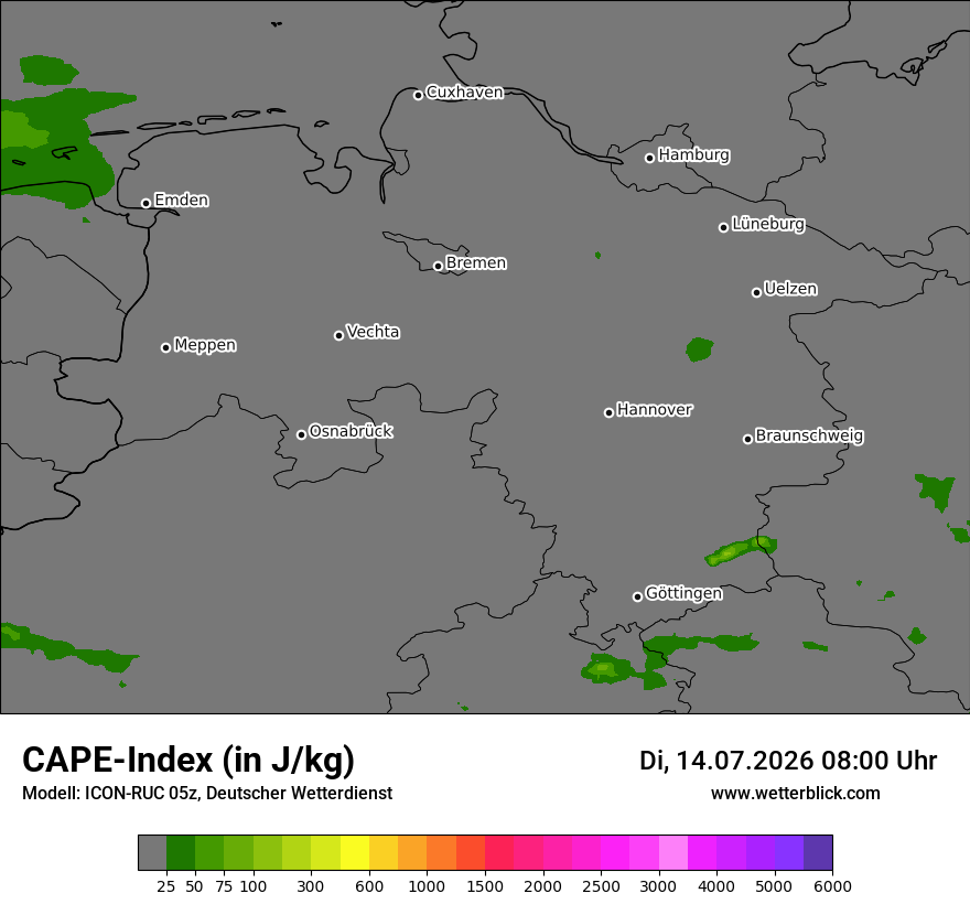 Modellkarte ICON-RUC – cape – ni