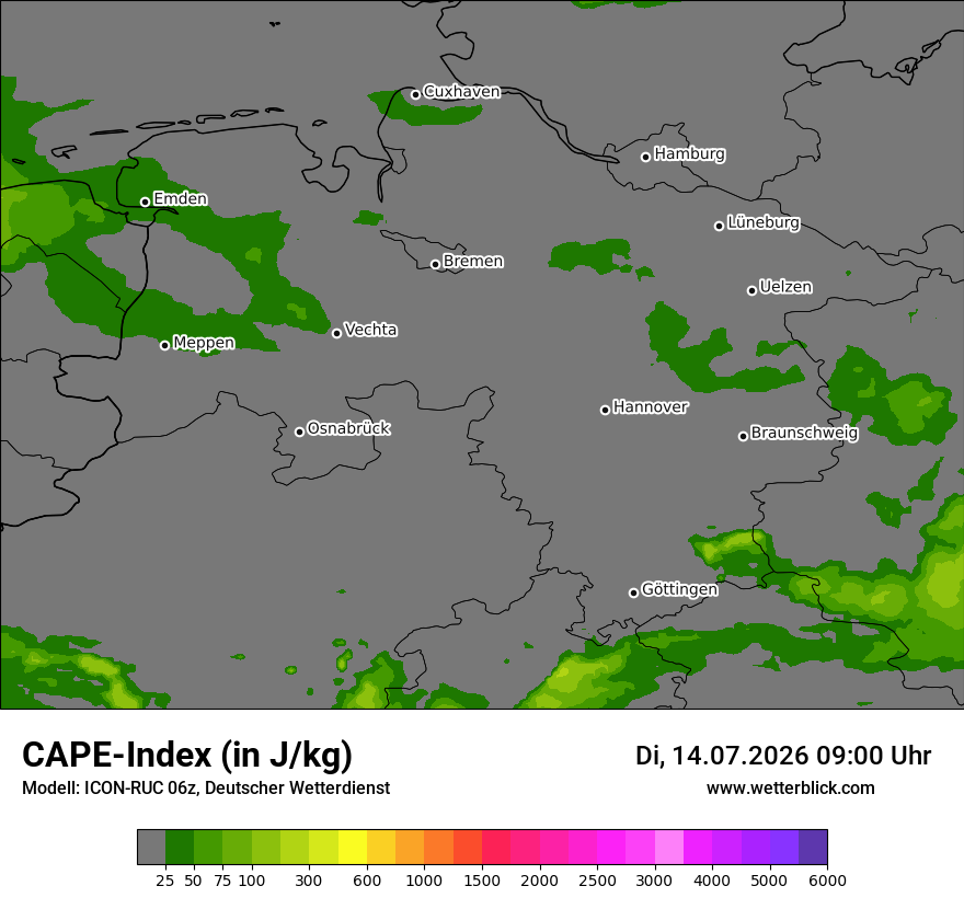 Modellkarte ICON-RUC – cape – ni