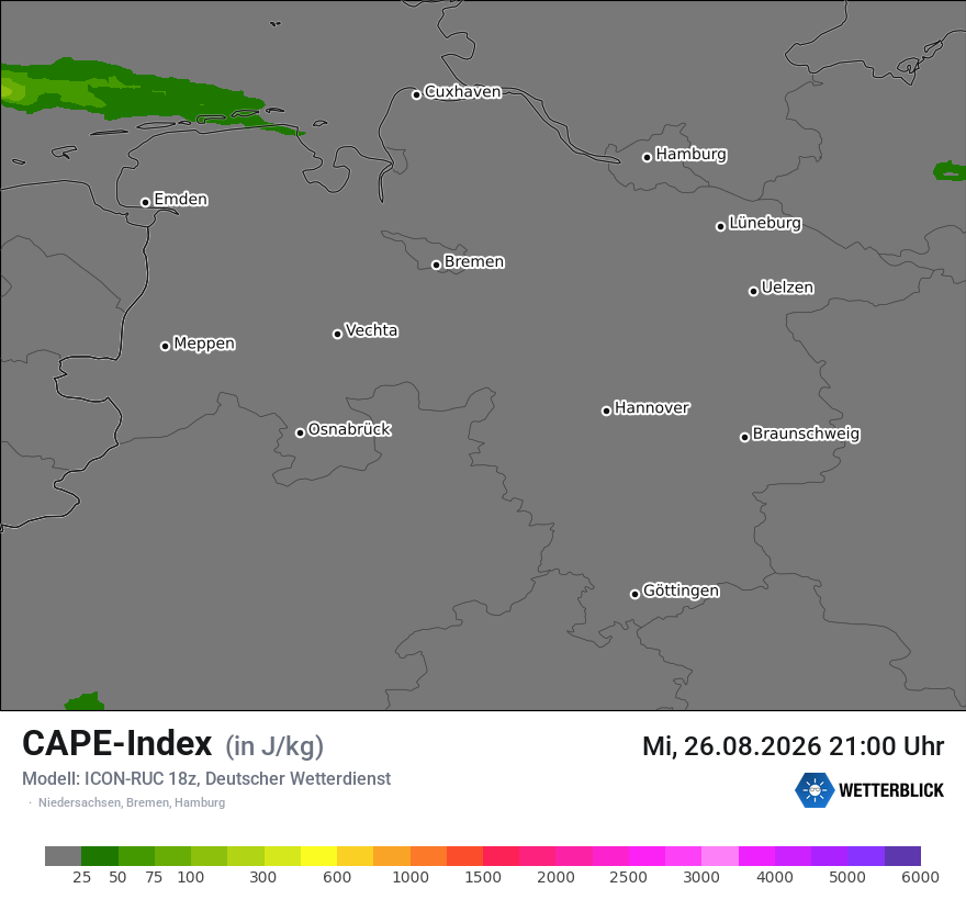 Modellkarte ICON-RUC – cape – ni