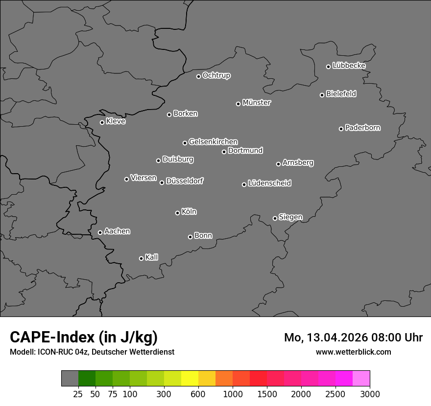 Modellkarte ICON-RUC – cape – nrw