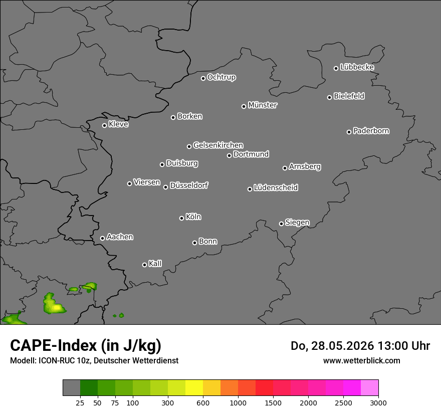 Modellkarte ICON-RUC – cape – nrw